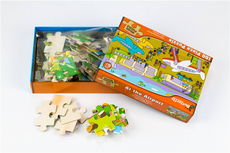Kinder-Cartoon-Dinosaurier-Muster 60-teiliges Baby-Puzzle mit Dinosaurier-Eiern Farbverpackungsbox