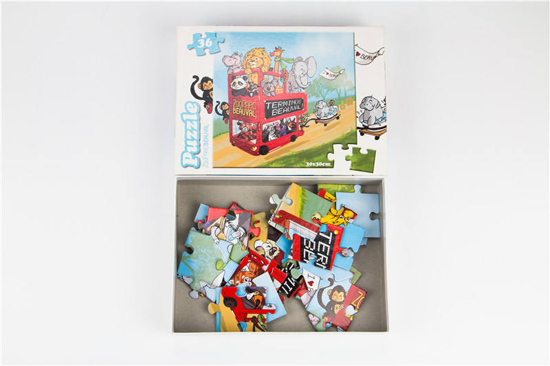 Großhandelspreis 36/48/60 Stück Cartoon-Muster-Anpassungs-Puzzle für Kinder