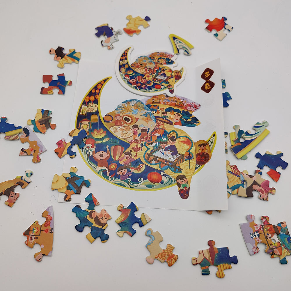 Tier Panda Muster Puzzles Spielzeug Weißer Karton 180 Teile Puzzle für Kinder
