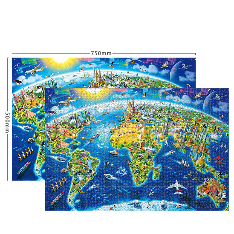 Großhandels-ODM-OEM-Laser-Ausschnitt-Puzzlespielspielzeug Landschafts-Karton 500 1000 Stück-Puzzle-Puzzle