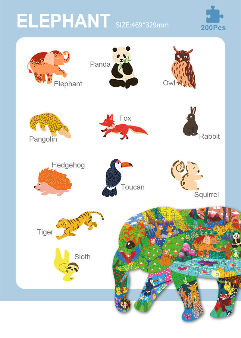 Hochwertige benutzerdefinierte 100 200 Teile Puzzle Cartoon Figur Kinder Intellektuelles Spielzeug Holzpuzzle für Kinder